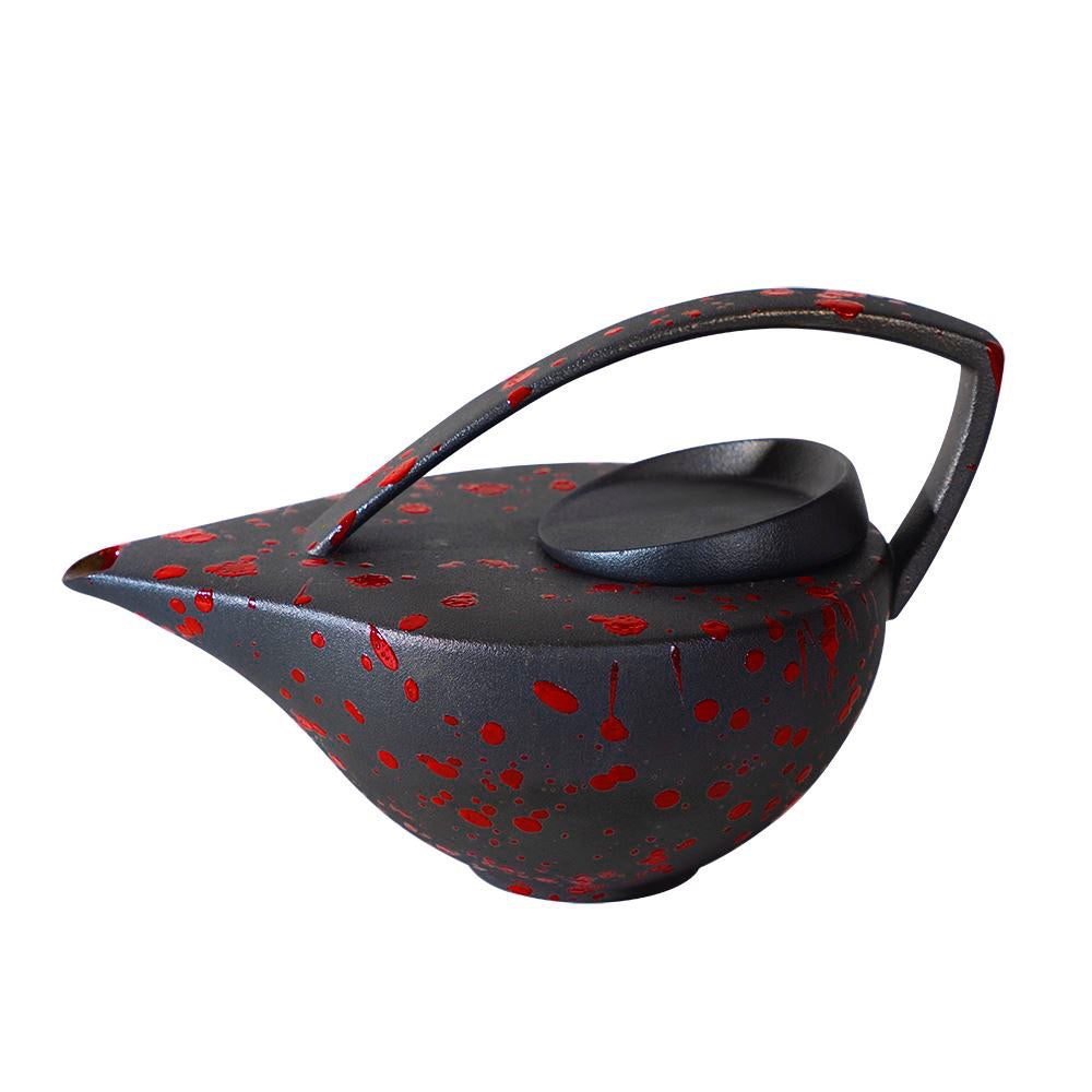 Black & Red Ceramic Japanese Teapot RYST3198R