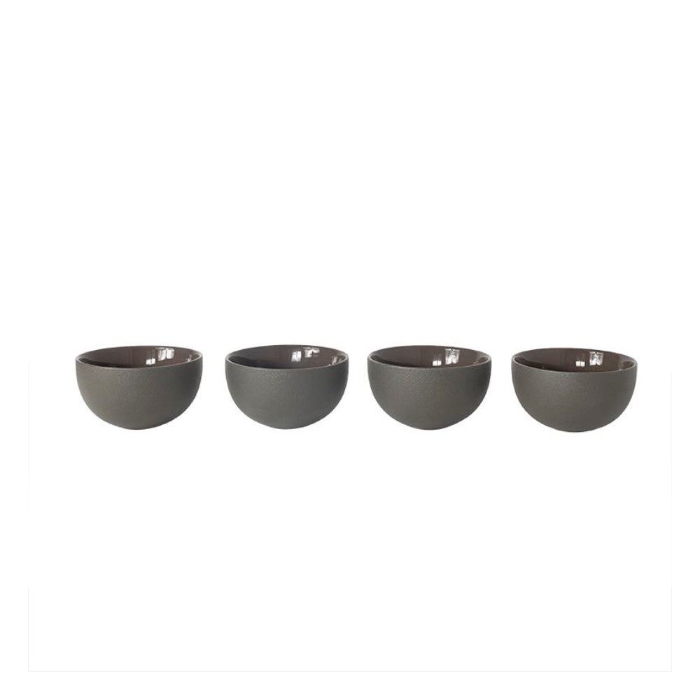 Set of 4 Grey Ceramic Cups RYST3199BL