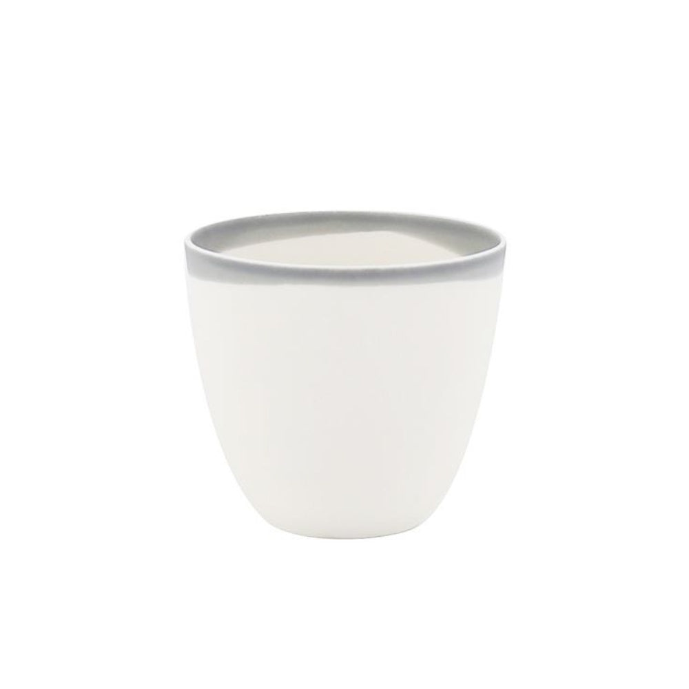 White Ceramic Cup with Grey Stripe RYZR18053C