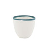 White Ceramic Cup with Teal Stripe RYZR18053G