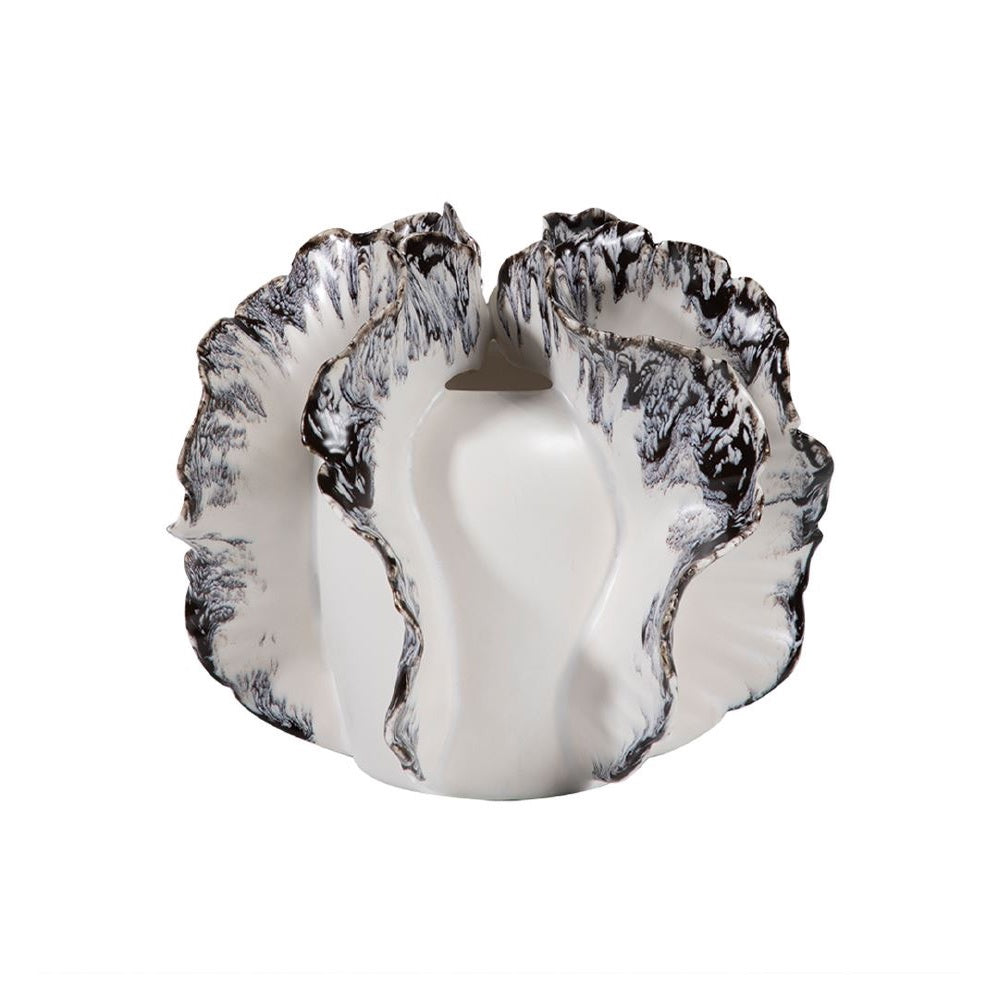 Handmade Ceramic Round Vase with Ruffle Detail SG1027838A06