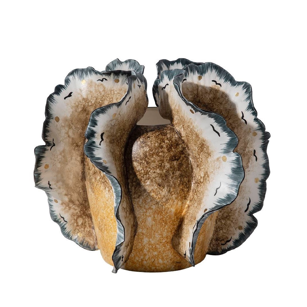 Handmade Ceramic Round Vase with Ruffle Detail SGSC1027838P05