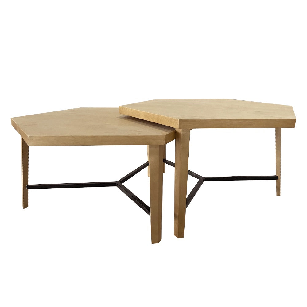 Denver Coffee Table - Natural Birch with Gunmetal Detail TRF-CT78956-NATGUN-ASH - On Sale