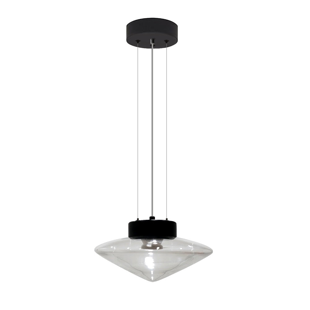 Caden 25cm Pendant Light - Black + Clear YUE-GRN3608-BL-CL-25
