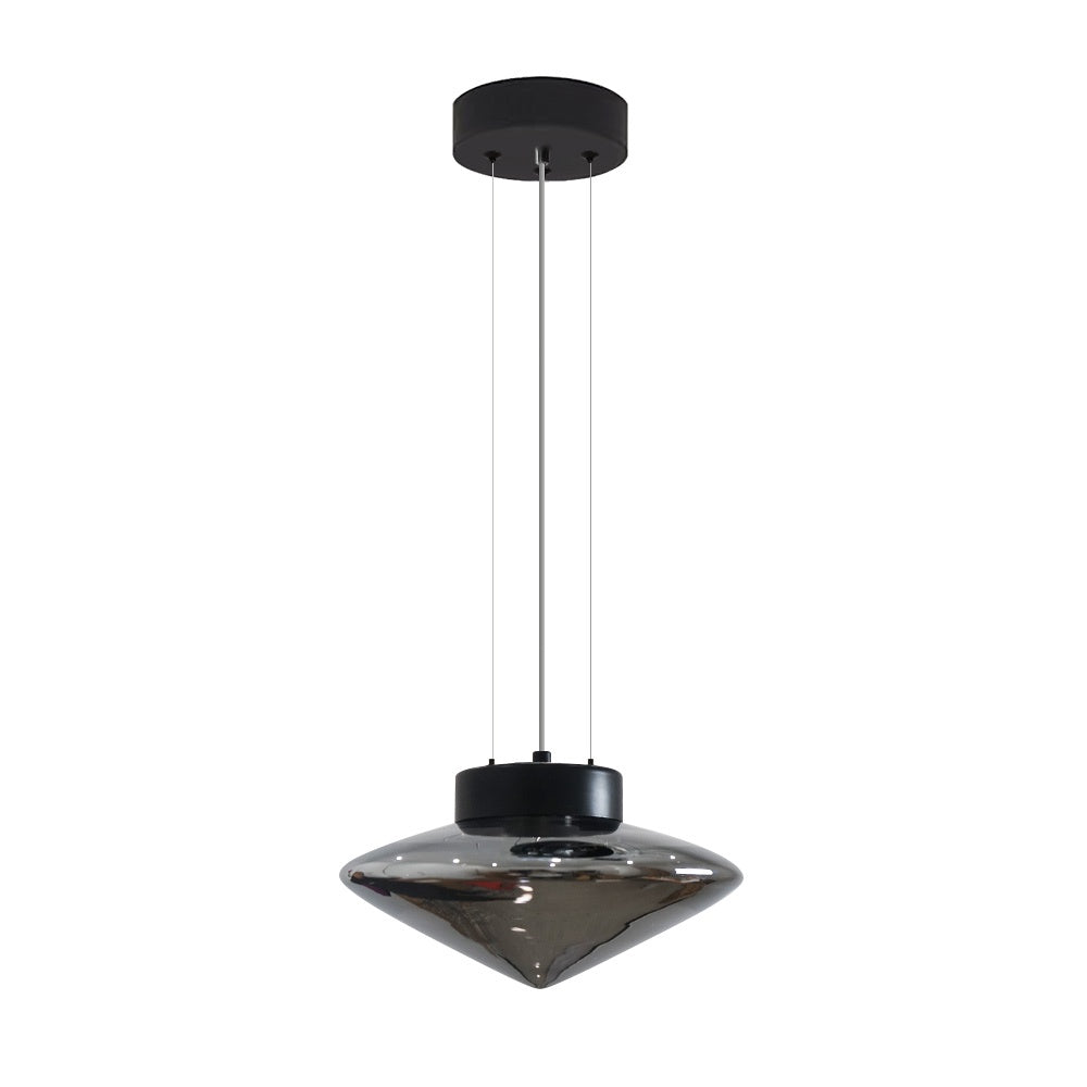 Caden 25cm Pendant Light - Black + Smoke YUE-GRN3608-BL-GR-25