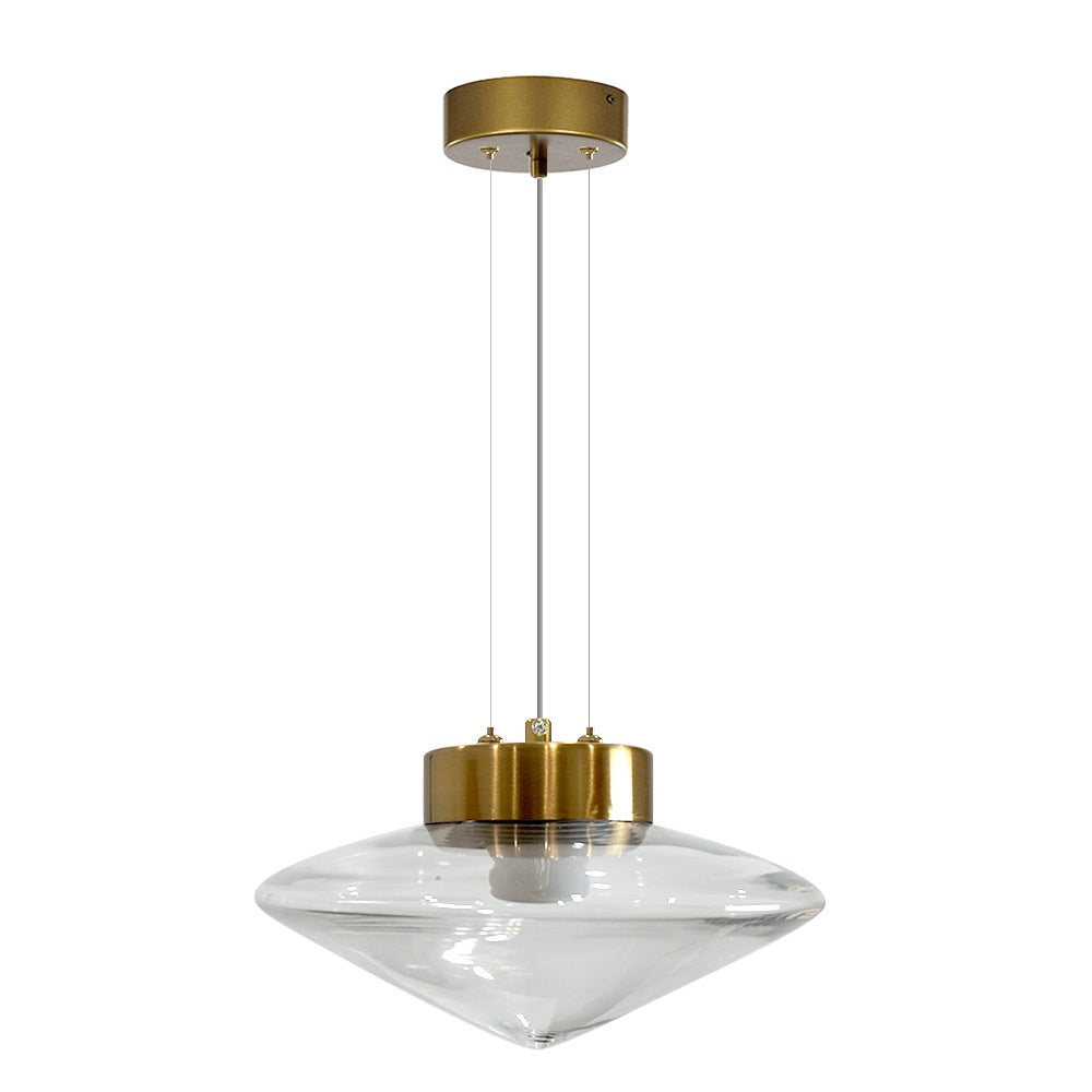 Caden 35cm Pendant Light - Gold + Clear YUE-GRN3608-BS-CL-35