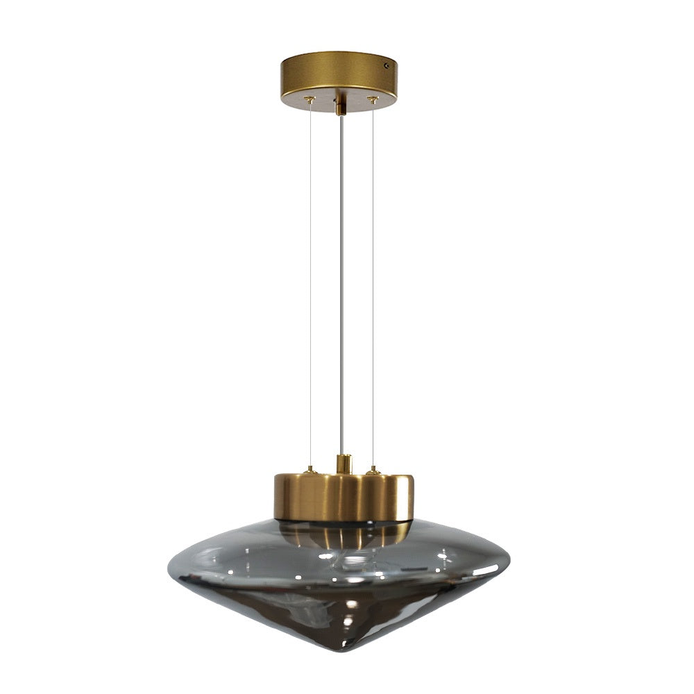 Caden 35cm Pendant Light - Gold + Smoke YUE-GRN3608-BS-GR-35