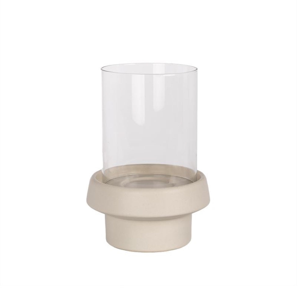 Beige Ceramic & Glass Candleholder ZTYG0018G3
