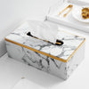 Faux Leather Tissue Box with Marble Print SHDB1393010