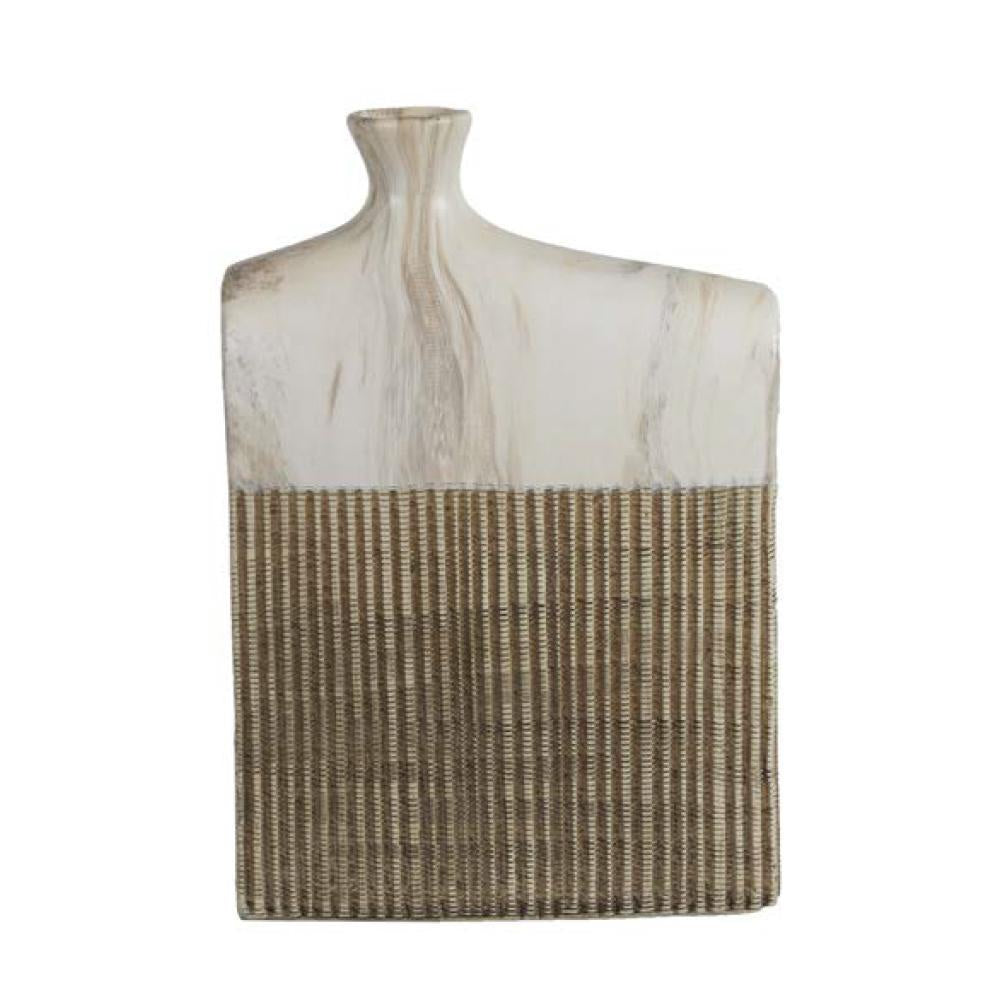 White & Natural Ceramic Hand Scribed Vase HPLX0259Y