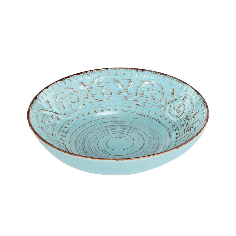 Rustic Fare Large Bowl - Turquoise 0277-AQUA المطبخ وتناول الطعام
