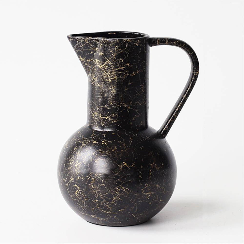 Small Ceramic Pitcher with Texture Detail Black LT528-Black
