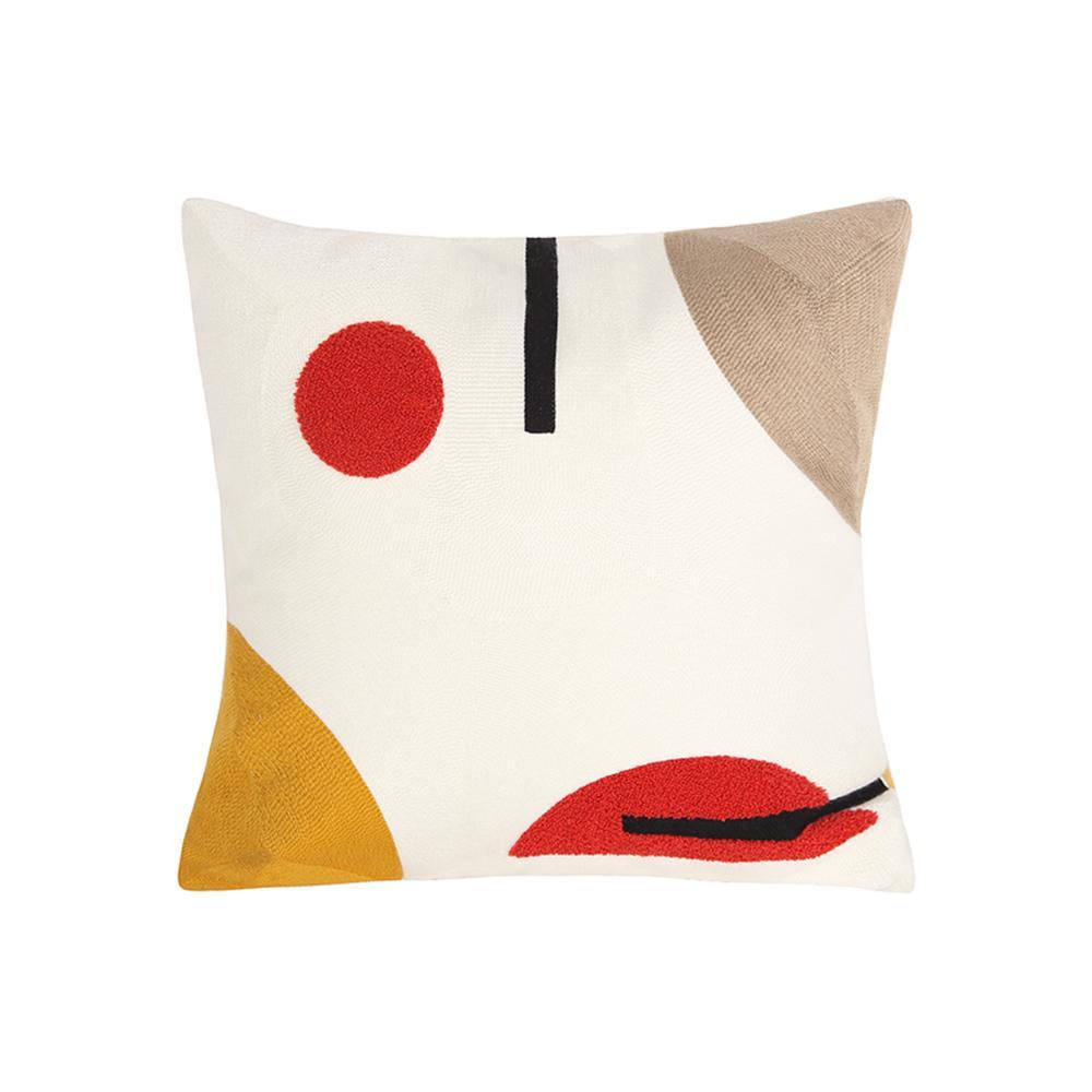 Abstract Geometry Embroidered Cushion وسادة