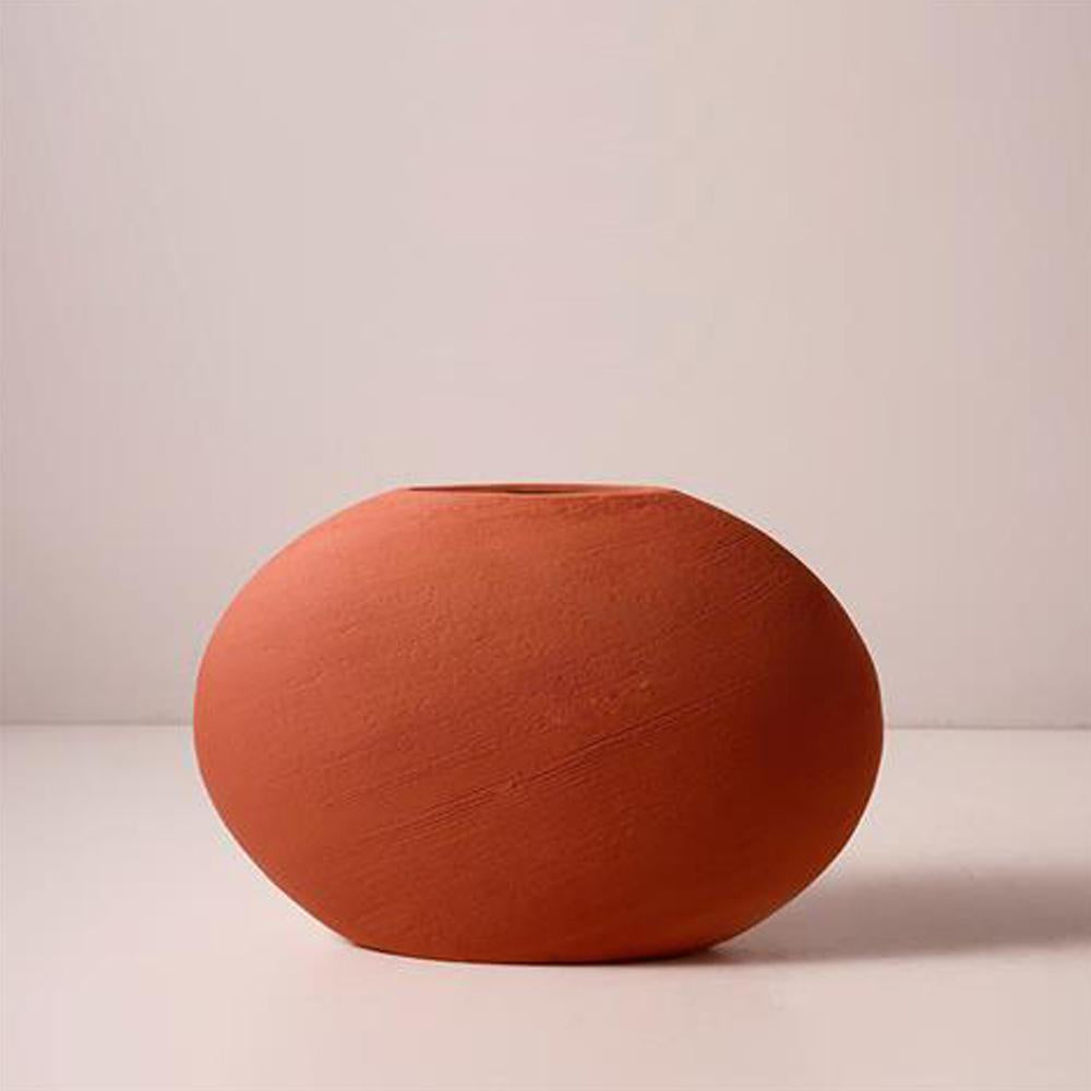 Terracotta Ceramic Oval Vase - Large LT589-L-T
