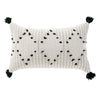 Black & White Tufted Woven Cushion with Tassels وسادة