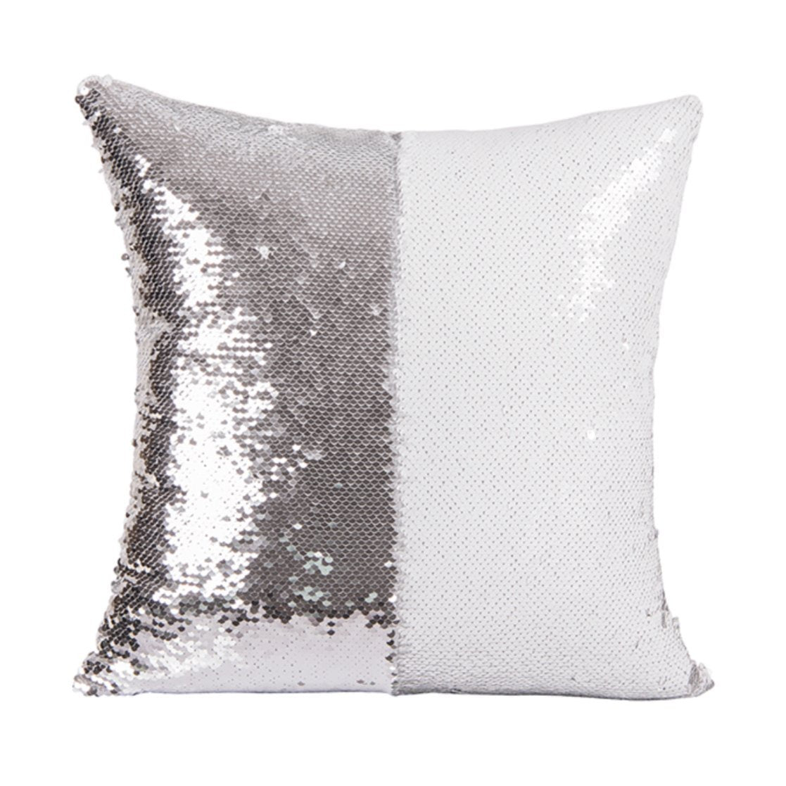 Silver & Ivory Sequin Cushion MND167