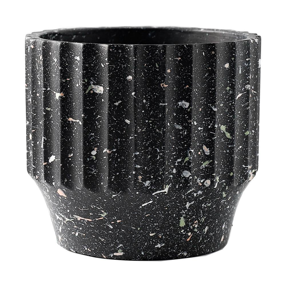 Black Splatter Concrete Planter - Large ZD-032L