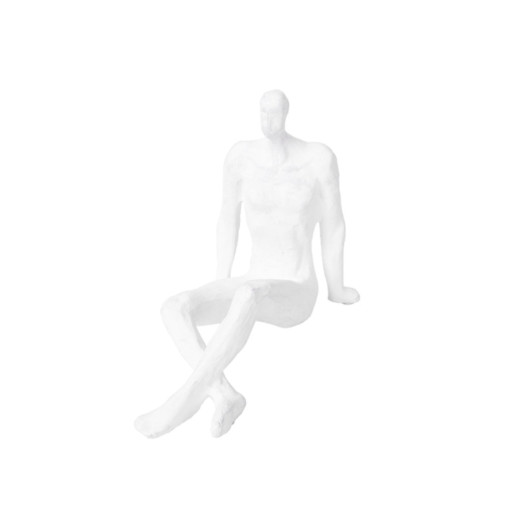 White Resin Seated Man 9000-7