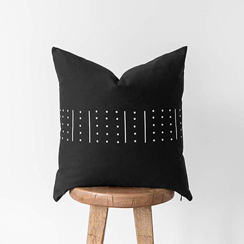 Black & White Block Print Cushion MND012