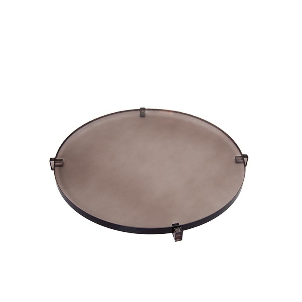 Brown Glass Round Tray FB-SJ2010B