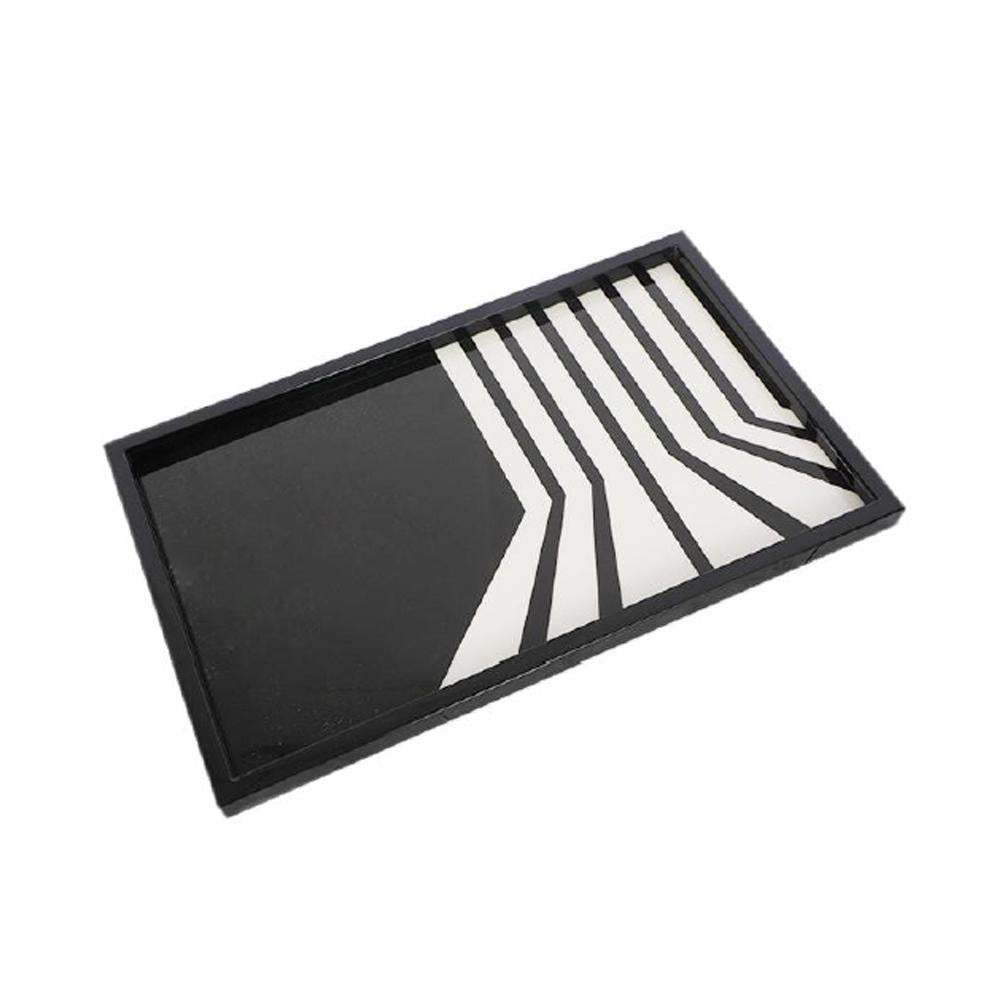 Black & White Piano Lacquer Tray DX190042