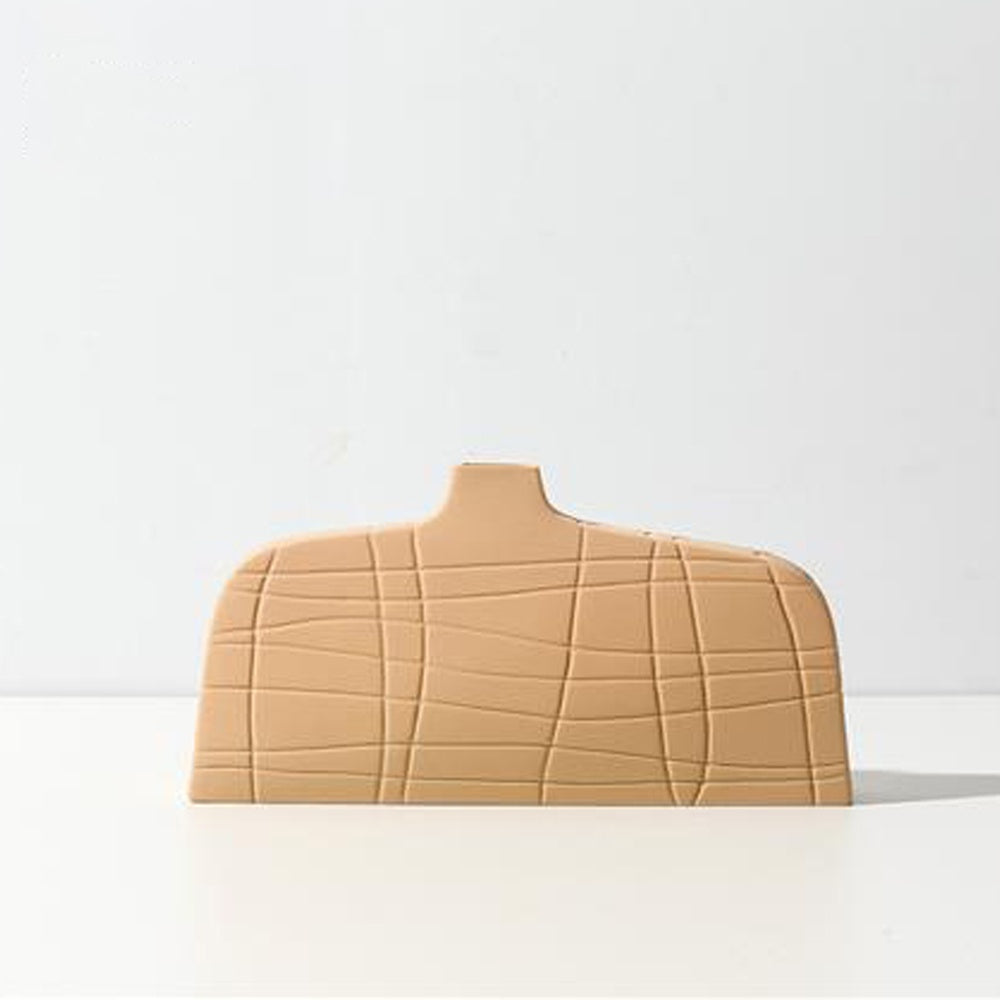 Yellow Ceramic Vase with Abstract Pattern LT662-Y