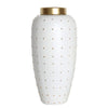 White Ceramic Ginger Jar with Gold Dots - Large FA-D1977A