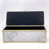 Glass Decorative Box with Metal Trim and Gold Marble Swirl - Medium FC-ZS1909B