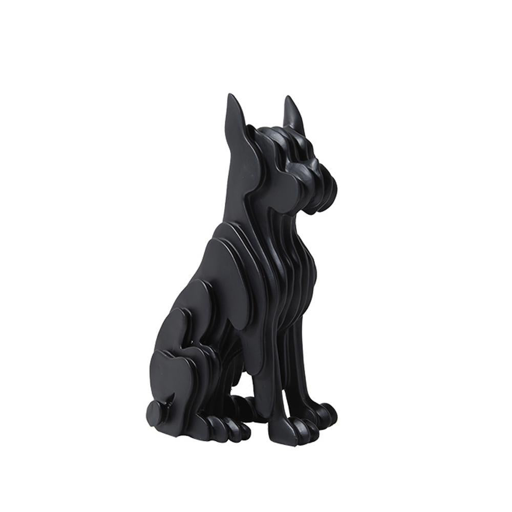 Black Resin Abstract Dog Sculpture - Small FC-SZ2132B