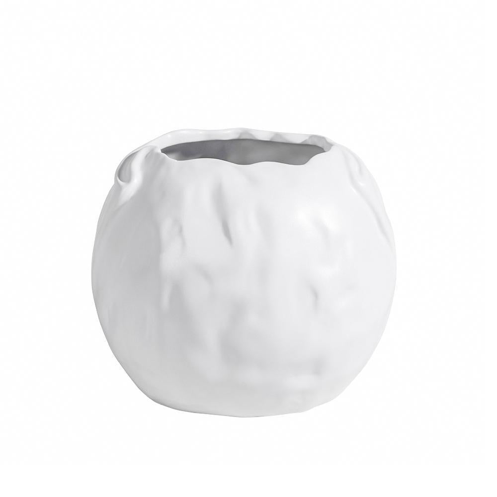 White Round Ceramic Vase - B OMS01017145W2