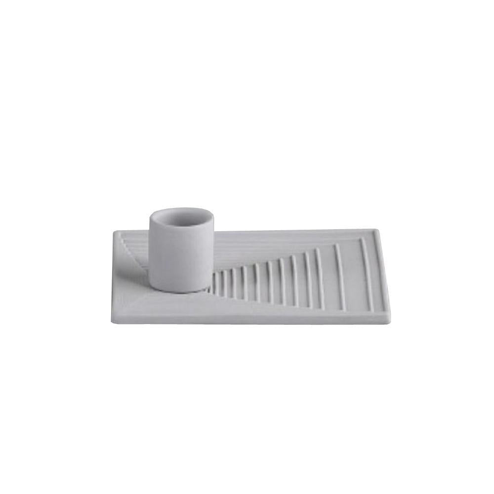 Grey Rectangular Ceramic Candleholder YBH2001