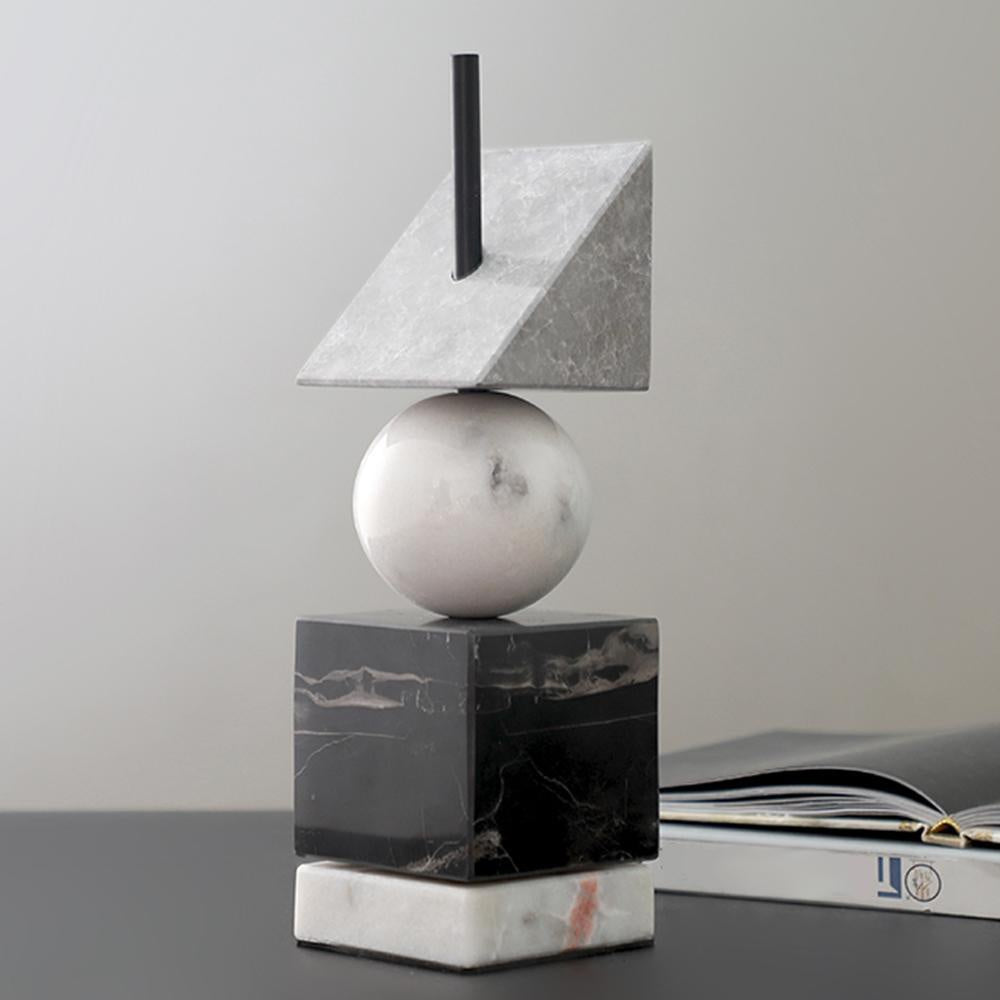 Marble Geometric Stacking Sculpture H0988