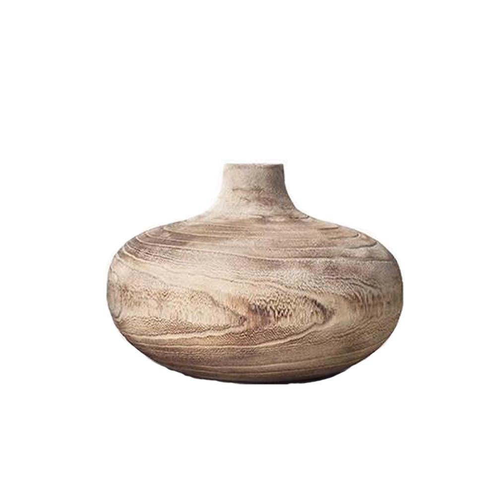 Low Wooden Vase - Small CF19017B