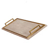 Wooden Tray with Shagreen Finish and Metal Handles FB-PG1918