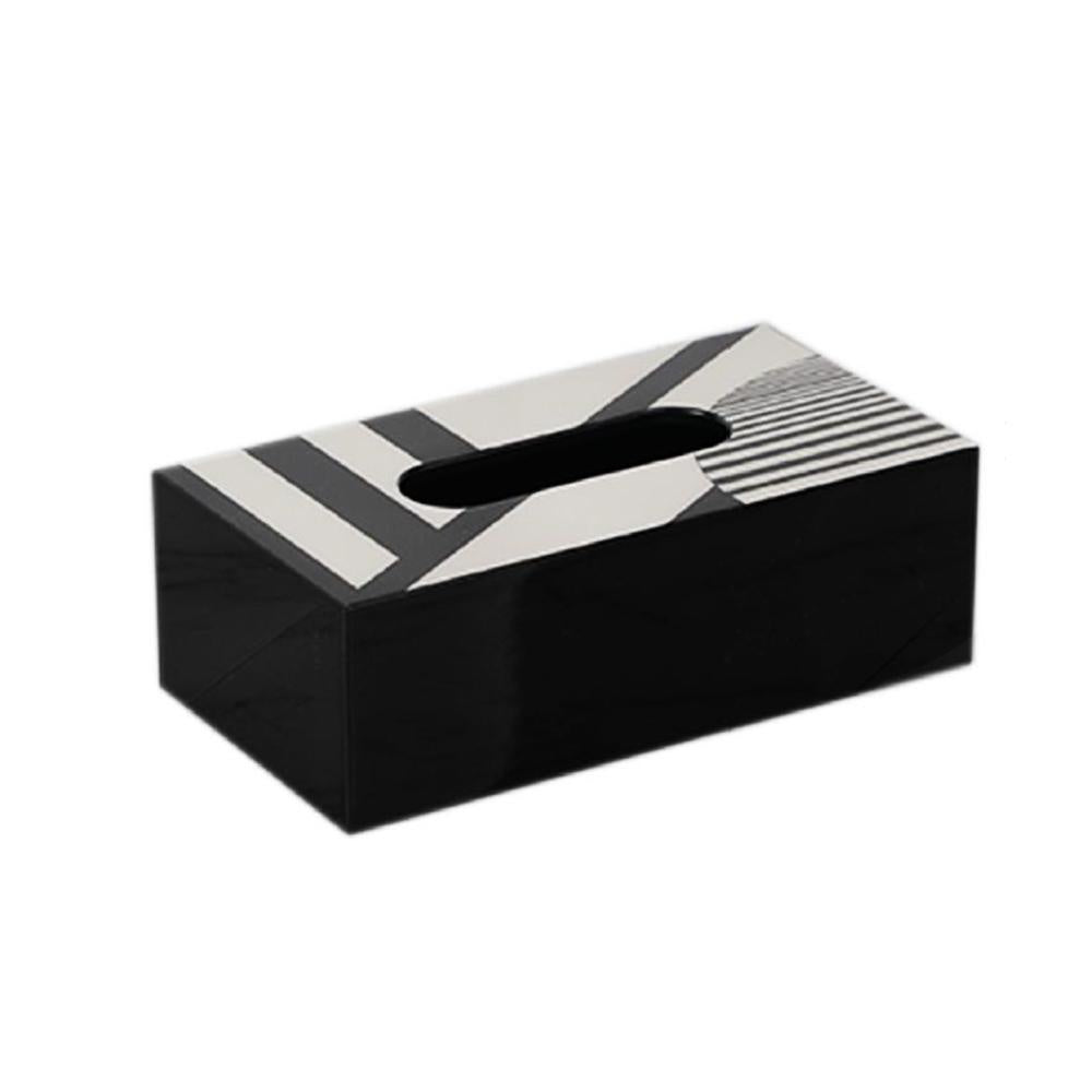 Black & White Piano Lacquer Tissue Box Cover DX190028