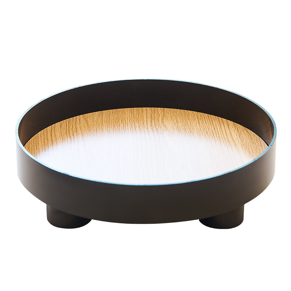 Black Round Iron Tray with Feet SHDB1376005
