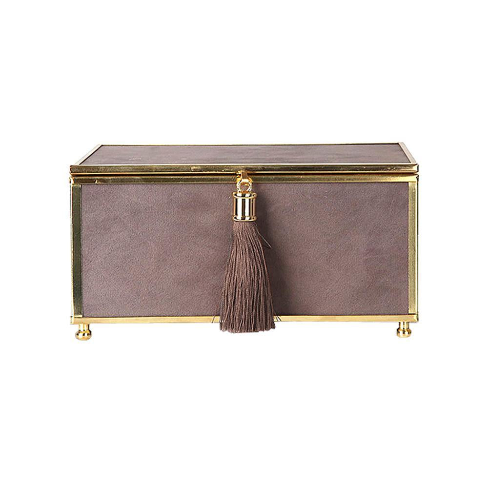 Gray Decorative Box with Tassel - Small FL-TZ1015A