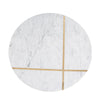 Round Marble Tray with Gold Inlay - White FB-T2004A