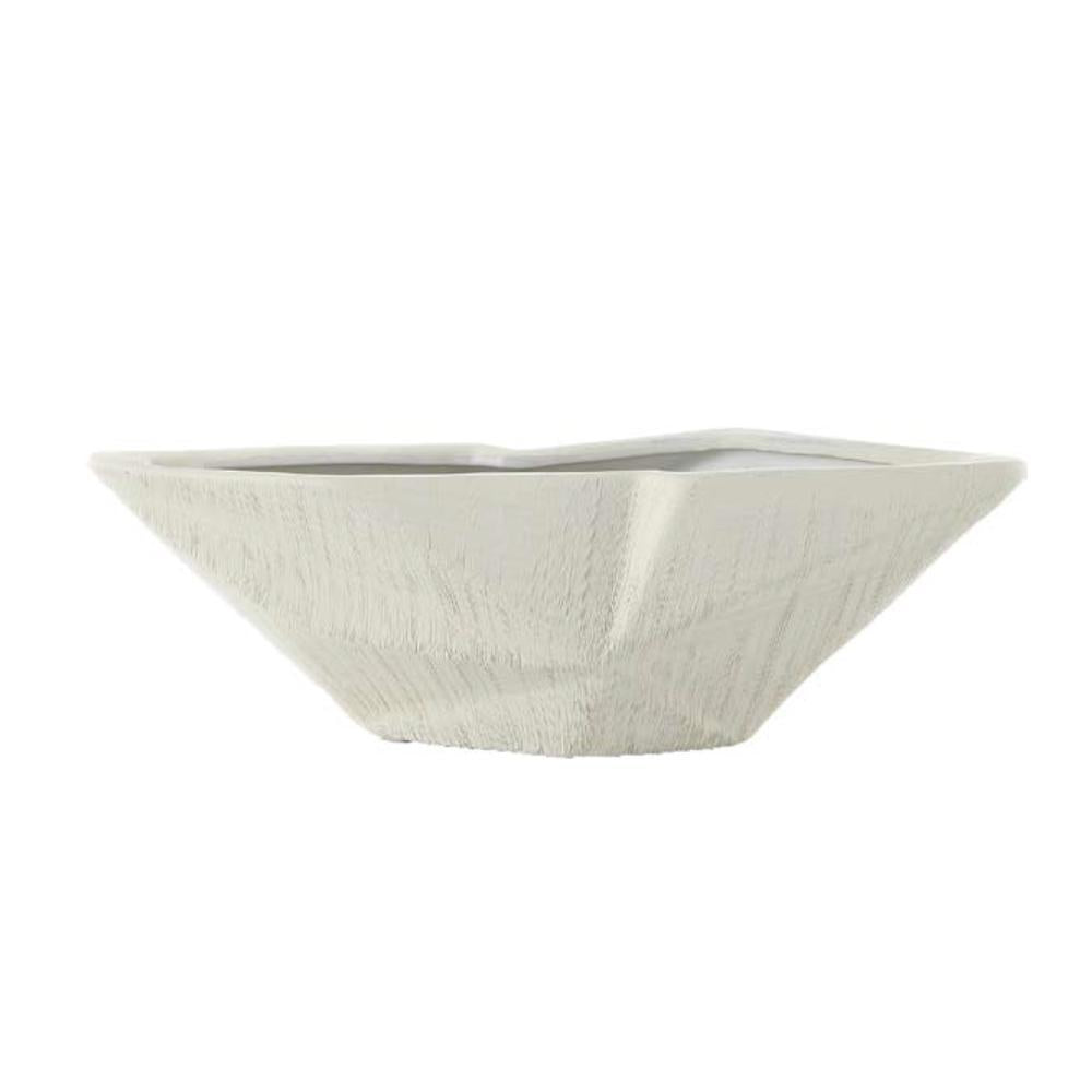 White Ceramic Hand Scribed Planter HPLX0196W2