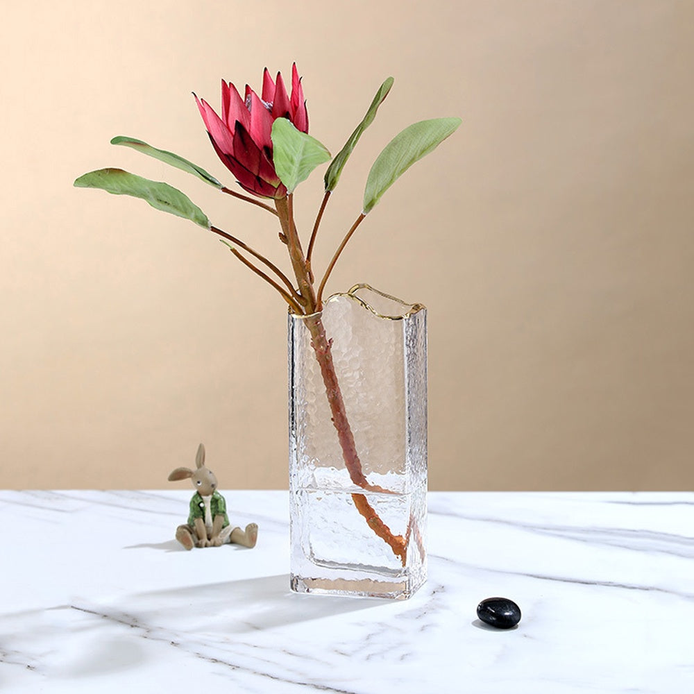 Clear Glass Textured Vase - Small 10-08125-CL