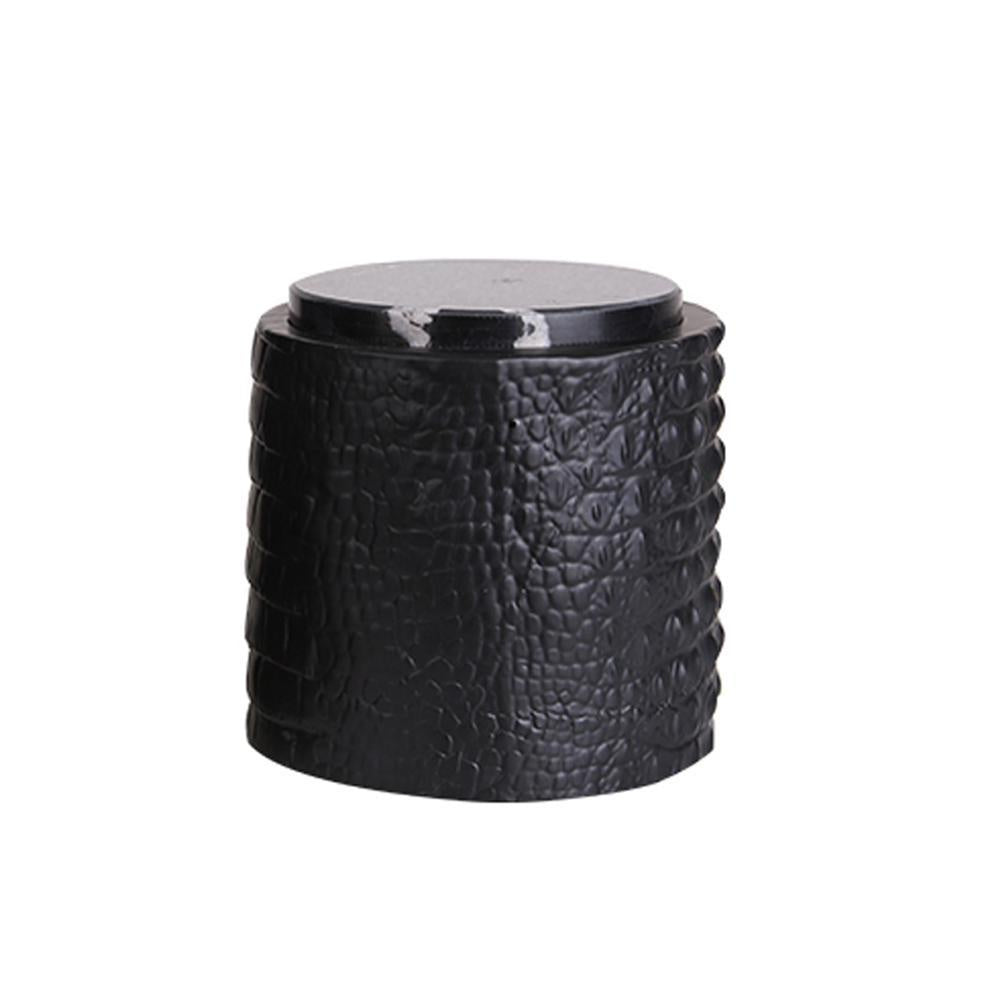 Black Ceramic Jar with Marble Lid - Small FA-D21010B