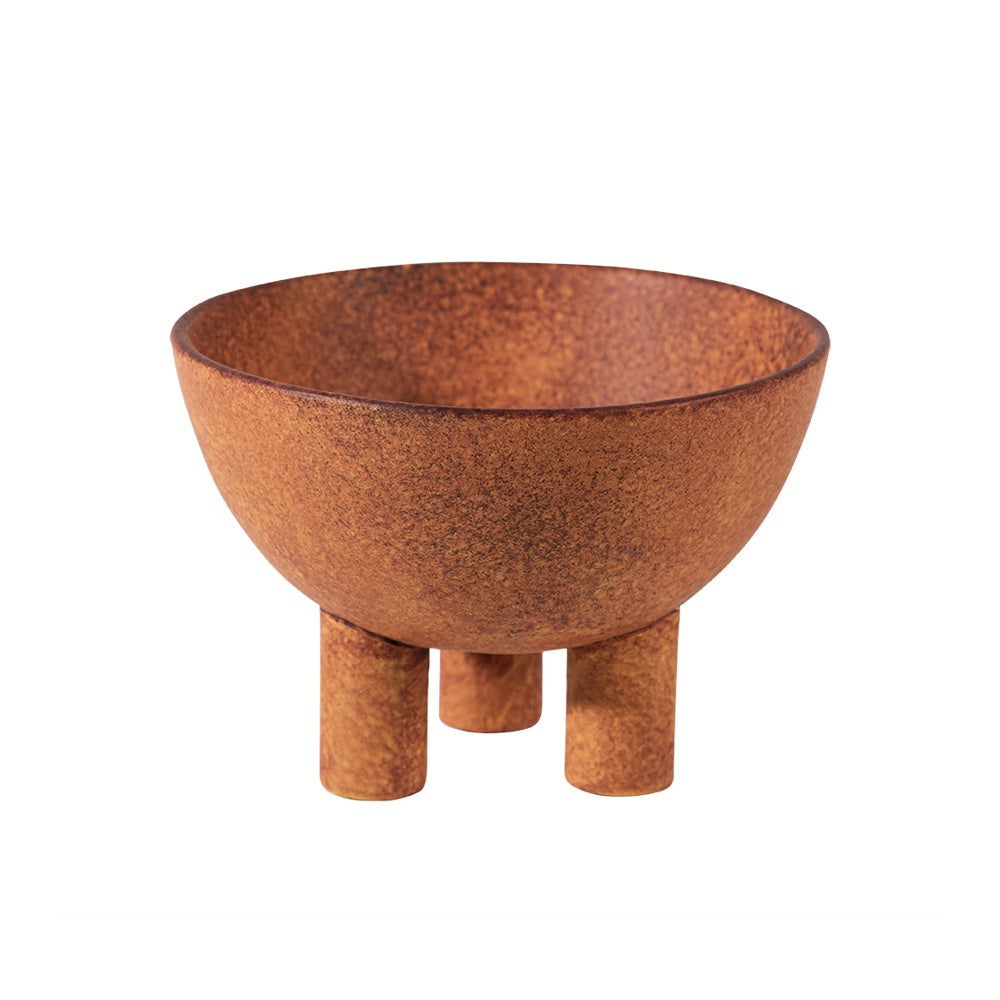 Ochre Ceramic Bowl with Feet - Small ML01404622R2