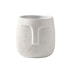 Abstract Face Cement Planter - White SS080-W