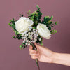 White Faux Rose BouquetSHCB3028894 زهور