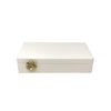 White Decorative Box with Brass Detail - Medium DX190077