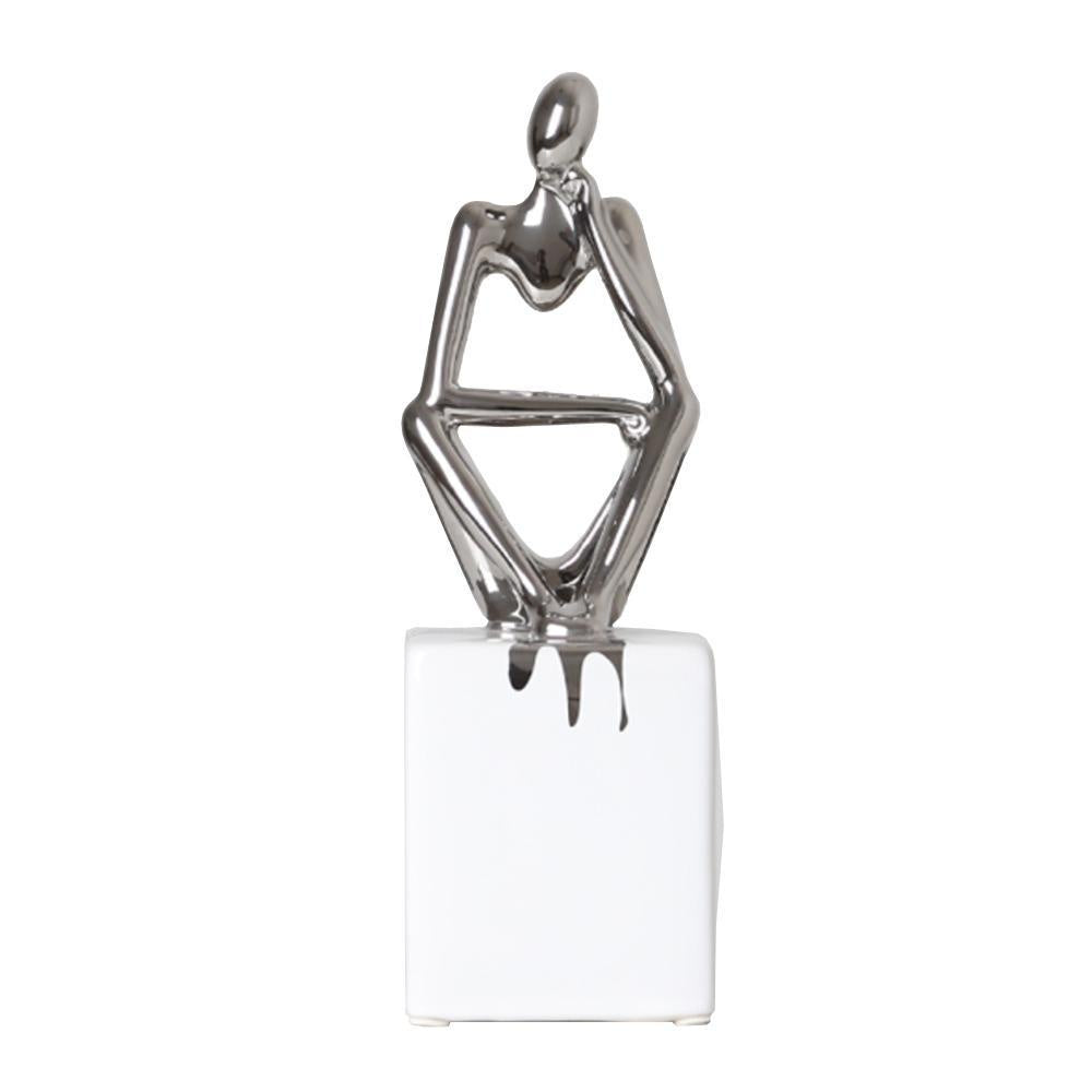 Silver Abstract Ceramic Sculpture FA-D1823A