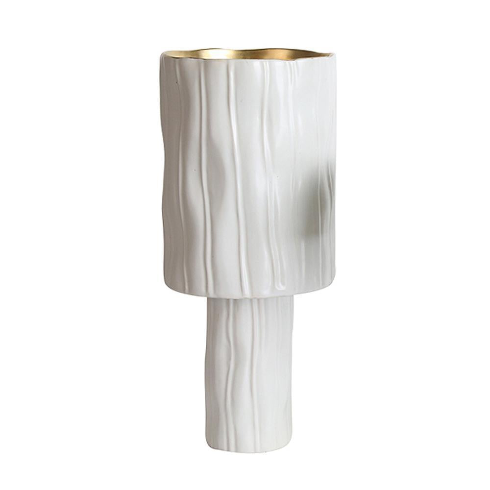 White & Gold Ceramic Vase - Tall FA-D2045A