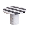 Black & White Striped Marble Tray with Pedestal - Tall FB-T2110A