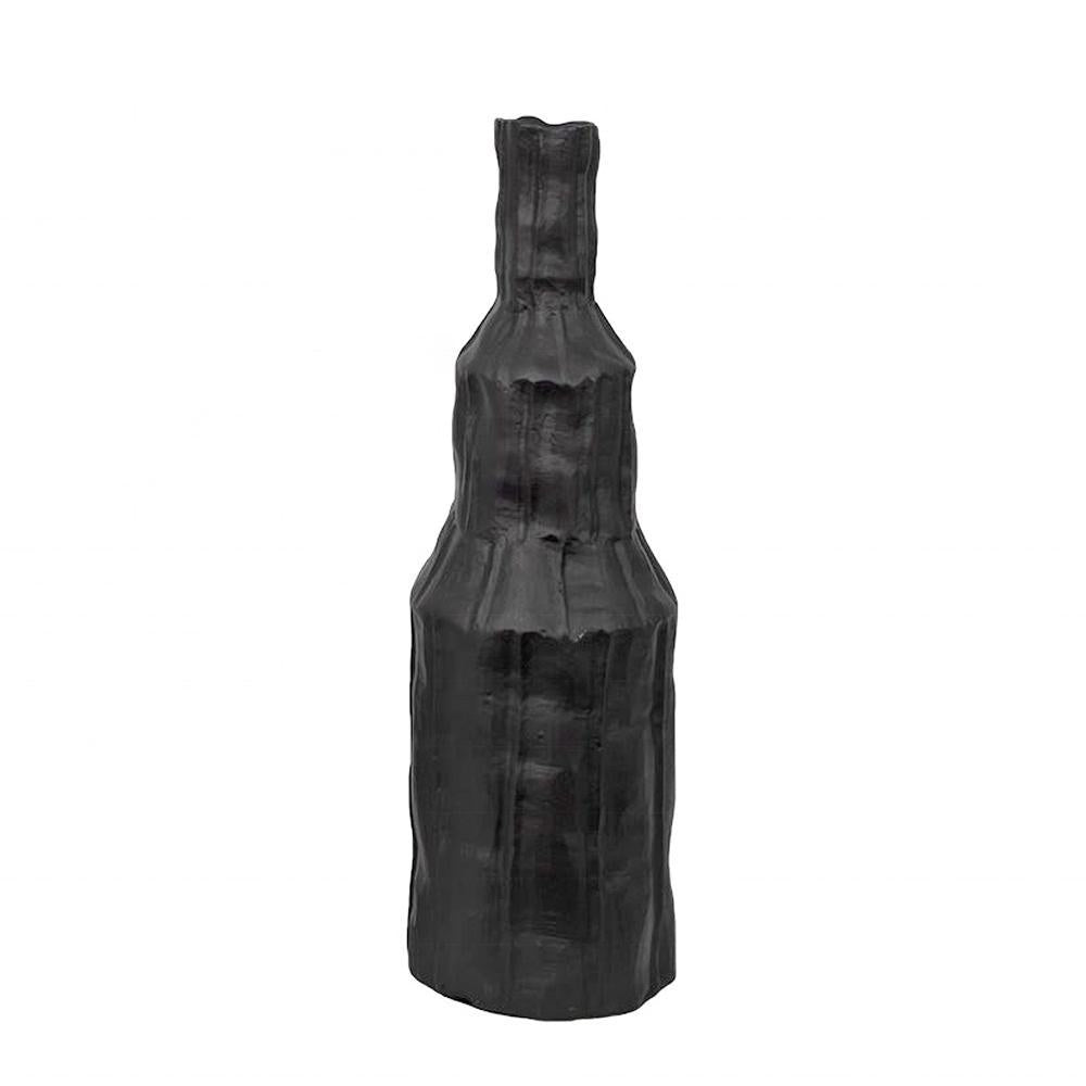 Black Creased Ceramic Vase HPYG3406B2
