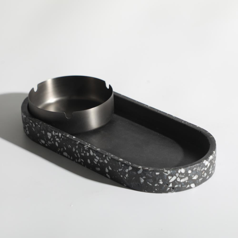 Black Terrazzo & Gunmetal Ashtray B0077E